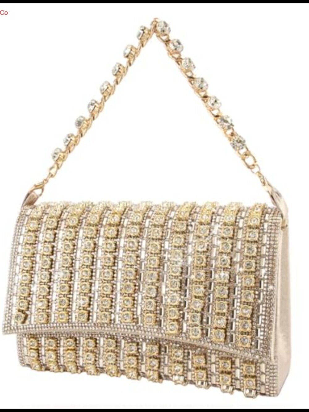Rhinestone Clutch Hard Case Evening Bag with Chain Strap Wedding Prom Party